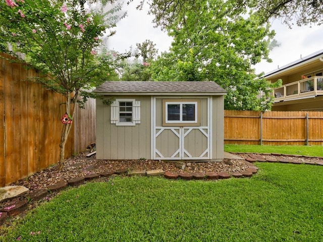 910 Blue Spring Cir, Round Rock, TX 78681 - view of shed featuring a fenced backyard
