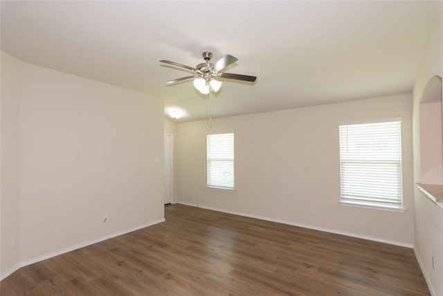 232 Reagor Dr, Taylor, TX 76574 - empty room with ceiling fan and wood finished floors