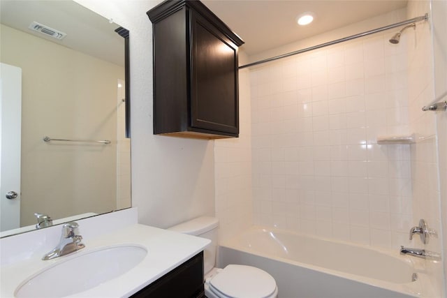232 Reagor Dr, Taylor, TX 76574 - bathroom featuring vanity, shower / washtub combination, and recessed lighting