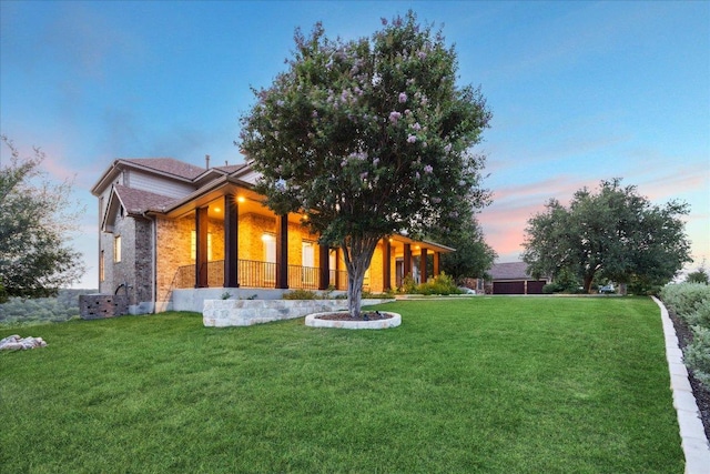 3207 Crystal Falls Pkwy, Leander, TX 78641 - rear view of property with a lawn