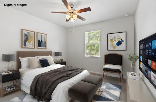 127 Tom Kite Dr, Burnet, TX 78611 - bedroom with baseboards and ceiling fan