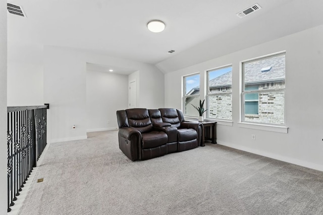 8100 Copper Prairie Bnd, Lago Vista, TX 78645 - carpeted living room featuring baseboards and lofted ceiling