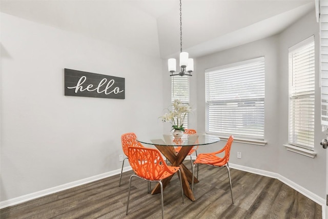 216 Watergate Way, Hutto, TX 78634 - dining area featuring a chandelier and dark wood-type flooring
