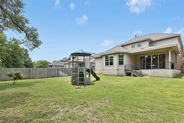 2309 Lone Spur Cv, Round Rock, TX 78665 - fenced yard with a playground