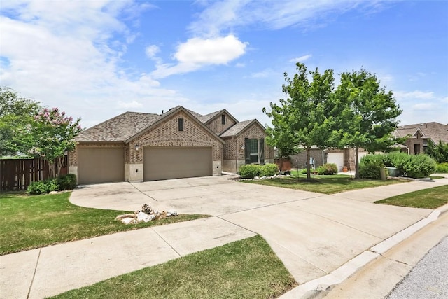 1821 Cherry Glade Trl, Georgetown, TX 78628 - view of front of home with brick siding, an attached garage, and driveway