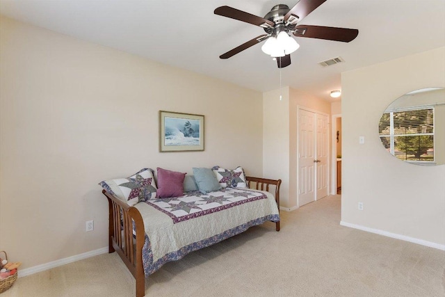 401 Buttercup Creek Blvd Unit 1904, Cedar Park, TX 78613 - bedroom with light colored carpet and ceiling fan