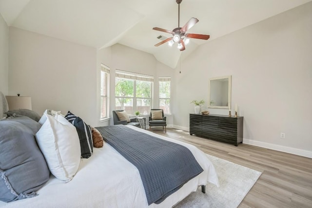 112 Mcbride Ln, Cedar Park, TX 78613 - bedroom with wood finished floors, lofted ceiling, and a ceiling fan