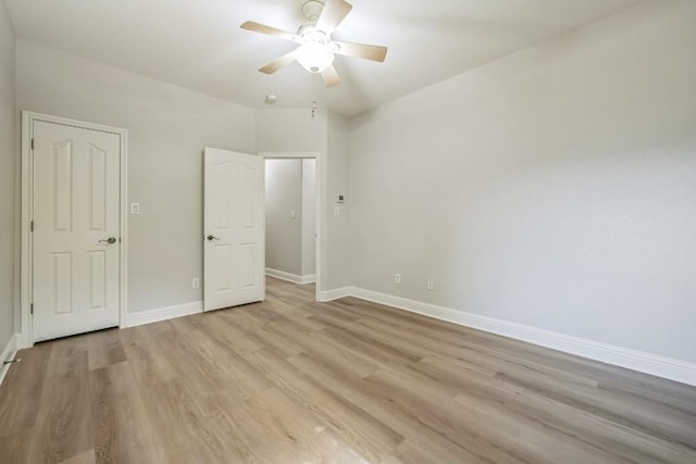 112 Mcbride Ln, Cedar Park, TX 78613 - unfurnished bedroom featuring light wood-style flooring and ceiling fan