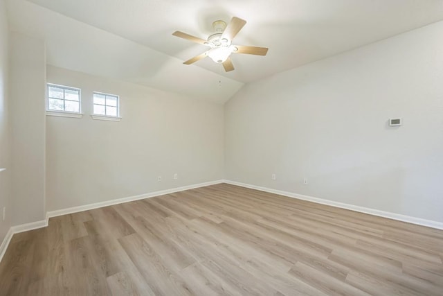 112 Mcbride Ln, Cedar Park, TX 78613 - unfurnished room featuring light wood-type flooring, ceiling fan, and vaulted ceiling