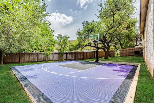 8024 Levata Dr, Austin, TX 78739 - view of basketball court featuring basketball court and a fenced backyard