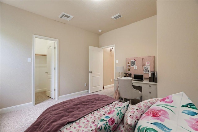 8024 Levata Dr, Austin, TX 78739 - bedroom with light colored carpet and built in desk