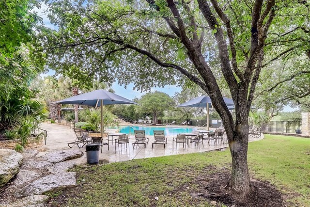 12608 Chittim Cir, Austin, TX 78732 - community pool with a patio