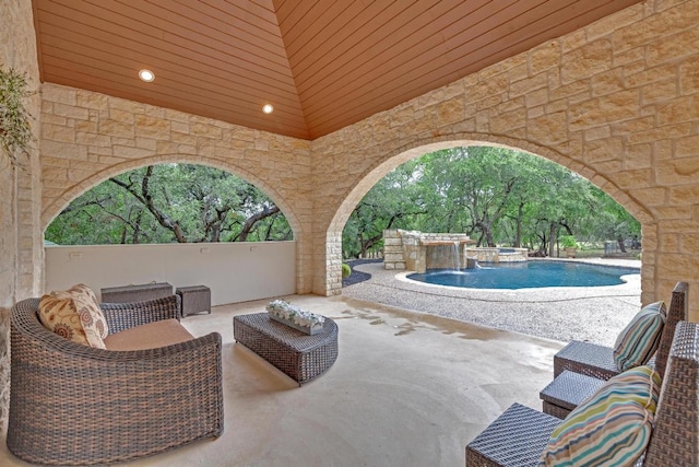 1130 Whispering Water, Spring Branch, TX 78070 - view of patio featuring a pool with connected hot tub