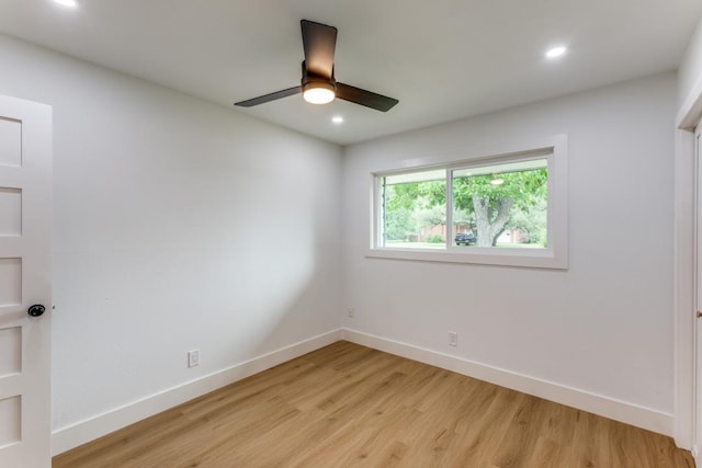606 Lilac Dr, Round Rock, TX 78664 - spare room featuring light wood-style floors, recessed lighting, and ceiling fan