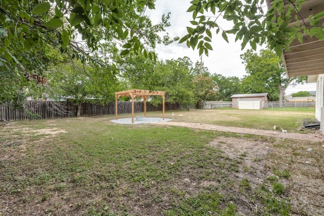 606 Lilac Dr, Round Rock, TX 78664 - fenced backyard featuring a pergola and a patio area