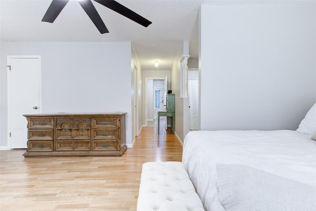 400 N Brazos St, Granger, TX 76530 - bedroom featuring light wood-style floors and a ceiling fan