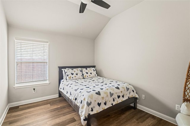3792 Turetella Dr, Round Rock, TX 78681 - bedroom with vaulted ceiling, wood finished floors, and a ceiling fan