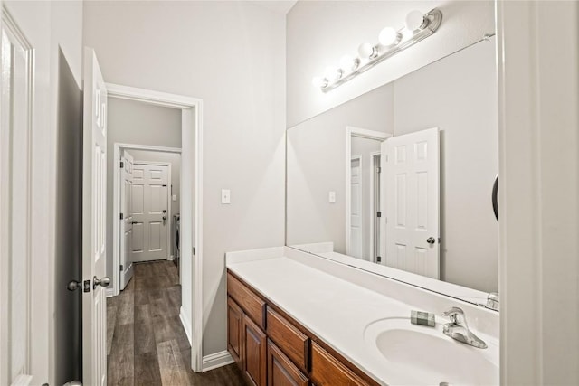 3792 Turetella Dr, Round Rock, TX 78681 - bathroom with vanity and wood finished floors
