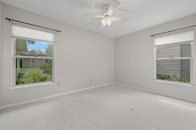 1314 Cloverleaf Dr, Austin, TX 78723 - carpeted spare room featuring baseboards and ceiling fan