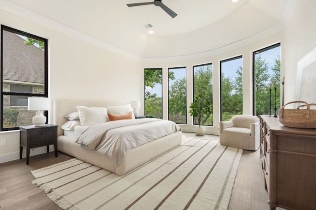 12309 Carlsbad Dr, Austin, TX 78738 - bedroom with light wood-type flooring, recessed lighting, and ceiling fan