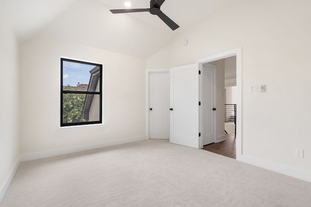 12309 Carlsbad Dr, Austin, TX 78738 - unfurnished bedroom with carpet floors, vaulted ceiling, and ceiling fan