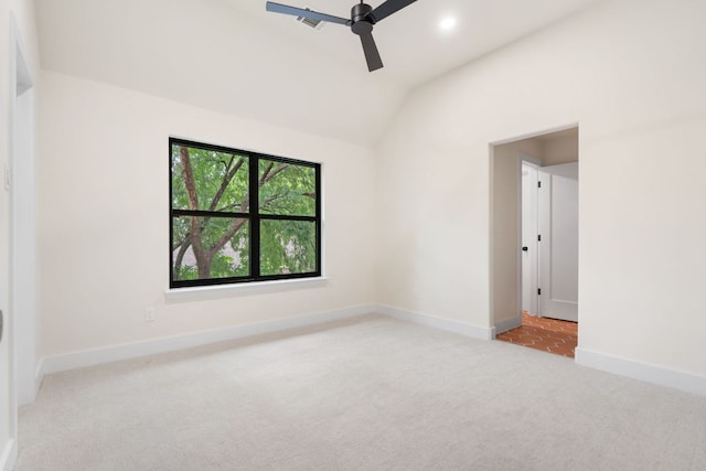 12309 Carlsbad Dr, Austin, TX 78738 - unfurnished room featuring ceiling fan, carpet, lofted ceiling, and recessed lighting