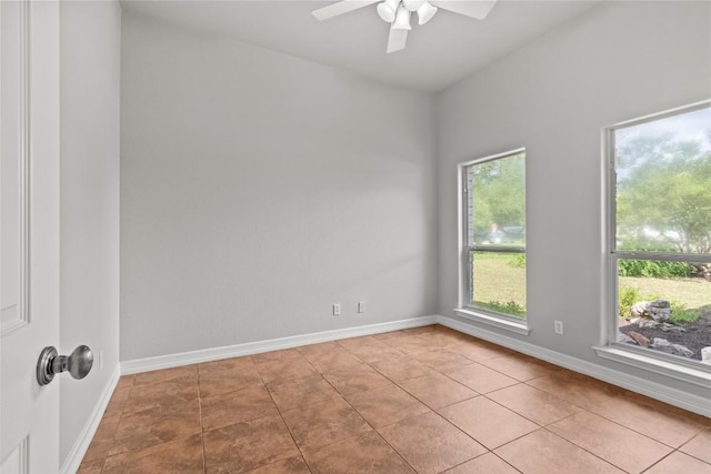 1205 Mountain View Dr, San Marcos, TX 78666 - unfurnished room with ceiling fan and light tile patterned flooring