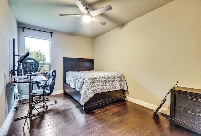 4108 Charbray Ct, Cedar Park, TX 78613 - bedroom featuring dark wood-style floors and a ceiling fan