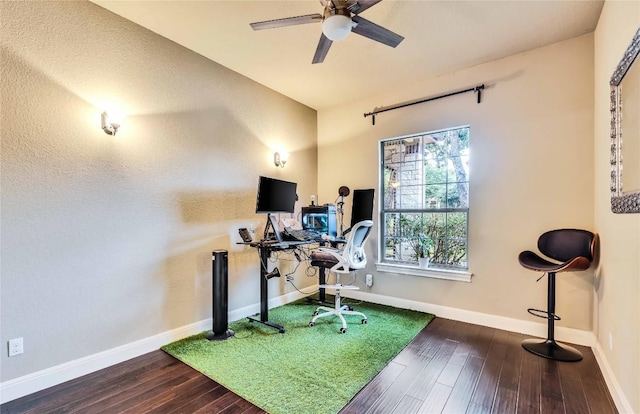 4108 Charbray Ct, Cedar Park, TX 78613 - office featuring wood finished floors and ceiling fan
