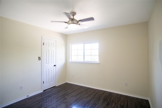 1112 Statler Bend Dr, Pflugerville, TX 78660 - unfurnished room with ceiling fan and dark wood-style floors