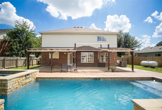 1112 Statler Bend Dr, Pflugerville, TX 78660 - view of pool with a pergola, a patio area, and a fenced backyard
