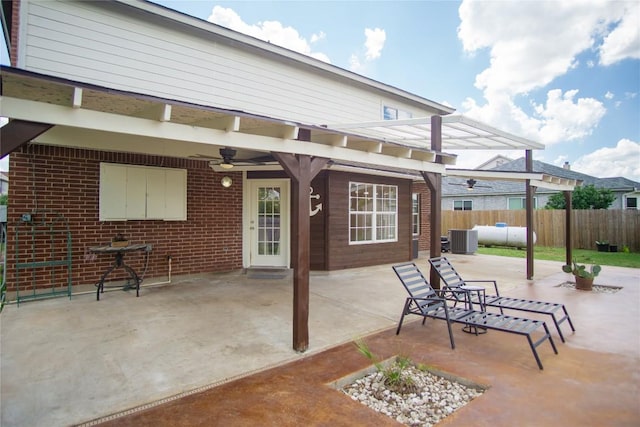 1112 Statler Bend Dr, Pflugerville, TX 78660 - view of patio / terrace featuring ceiling fan and a pergola