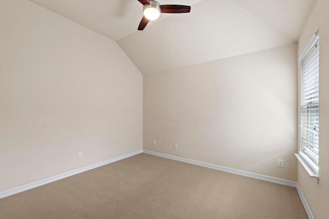 4013 Gloucester Dr, Cedar Park, TX 78613 - additional living space featuring vaulted ceiling, a ceiling fan, and carpet flooring