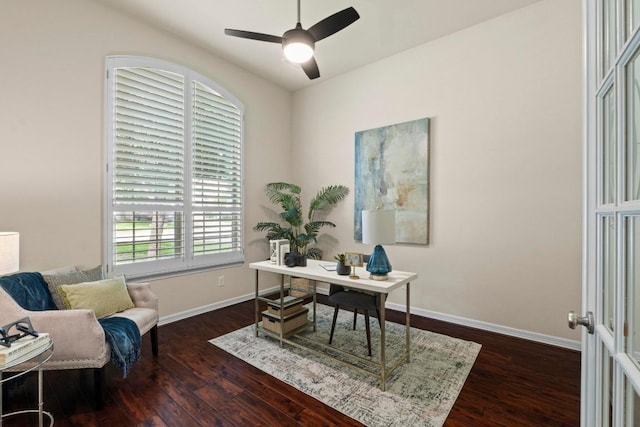 4013 Gloucester Dr, Cedar Park, TX 78613 - office with wood finished floors and a ceiling fan