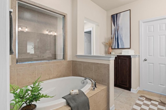 4013 Gloucester Dr, Cedar Park, TX 78613 - full bathroom with a garden tub and tile patterned floors