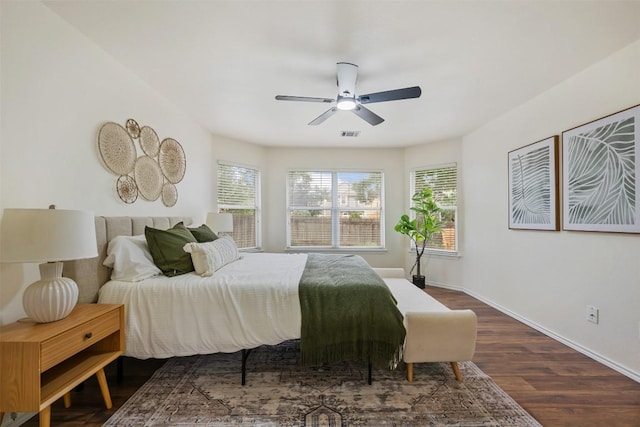 2519 Gate Ridge Dr, Austin, TX 78748 - bedroom with wood finished floors and a ceiling fan