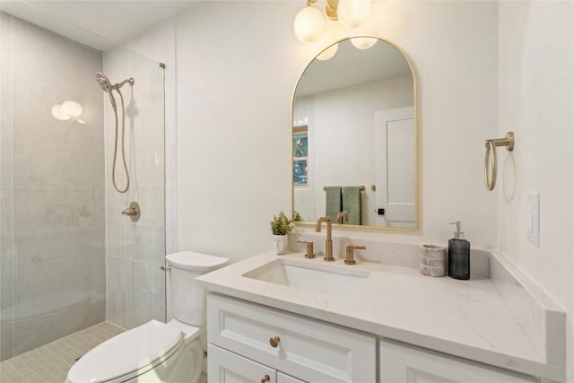 12001 Mossbrook Cv, Austin, TX 78750 - full bathroom with vanity and tiled shower