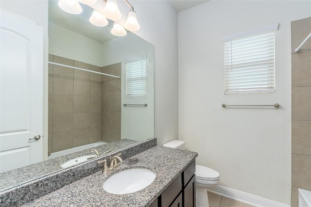 3805 Wales Ct Unit 611, Round Rock, TX 78681 - full bathroom with vanity, tiled shower, and tile patterned floors