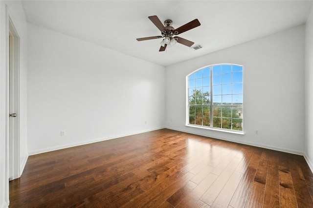 5704 Keli Ct, Austin, TX 78735 - unfurnished room with a ceiling fan and hardwood / wood-style floors