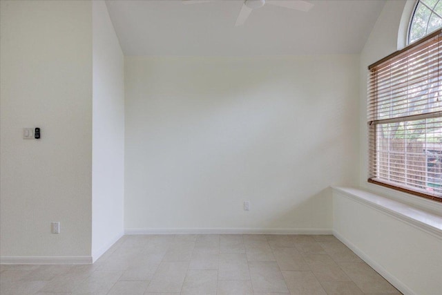 6604 Donner Cv, Austin, TX 78749 - empty room featuring vaulted ceiling and a ceiling fan