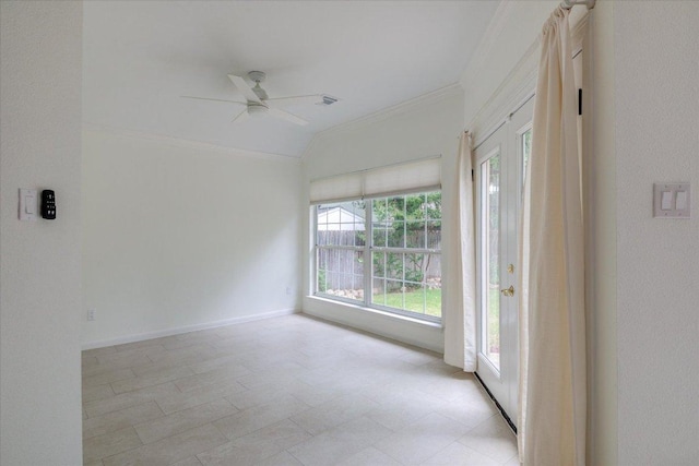 6604 Donner Cv, Austin, TX 78749 - unfurnished room with crown molding and ceiling fan