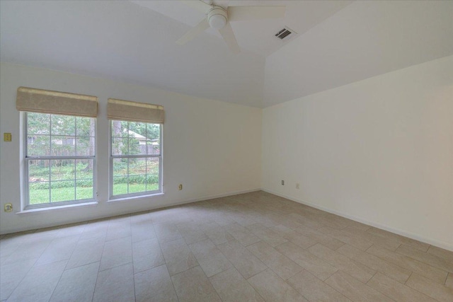 6604 Donner Cv, Austin, TX 78749 - empty room with a ceiling fan and lofted ceiling