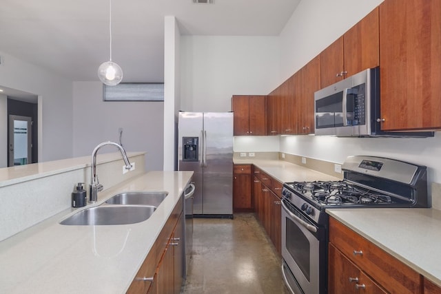 5912 Toscana Ave, Austin, TX 78724 - kitchen featuring stainless steel appliances, finished concrete floors, and light countertops