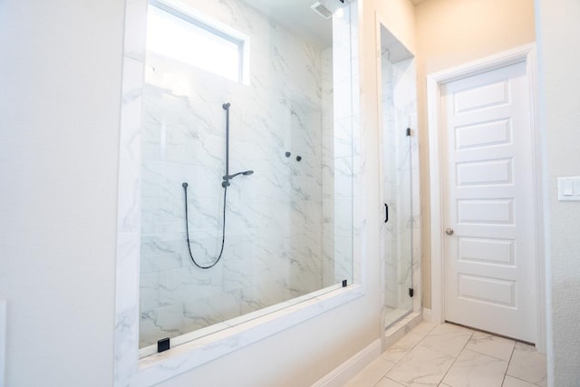 2220 Normandy Vw, Leander, TX 78641 - full bathroom featuring a marble finish shower and marble finish floors