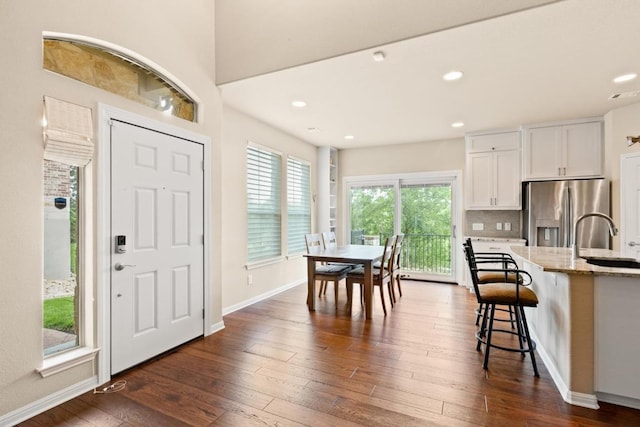 11400 W Parmer Ln Unit 75, Cedar Park, TX 78613 - entryway with dark wood-style flooring and recessed lighting