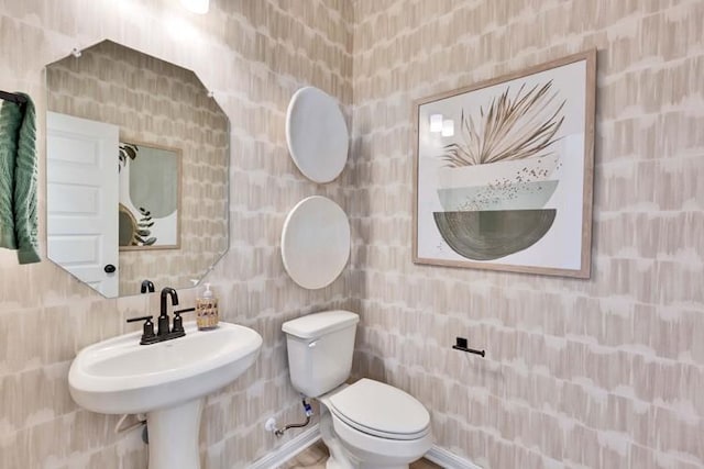 2235 Oscar Eli Way, Round Rock, TX 78665 - half bathroom with tile walls and decorative backsplash