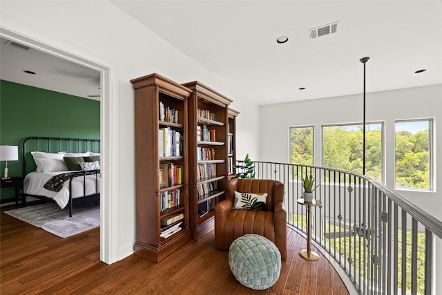 8540 Adirondack Trl Unit 21, Austin, TX 78759 - living area with dark wood-style flooring and recessed lighting