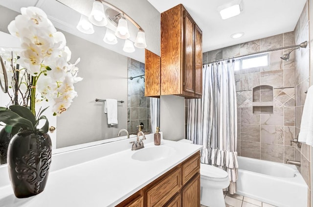 13517 Carlos Fifth Ct, Corpus Christi, TX 78418 - bathroom with vanity, shower / bath combination with curtain, and tile patterned floors