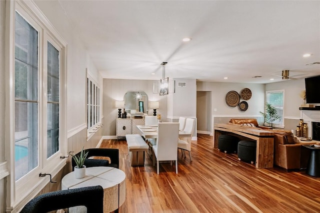 134 Sinclair St, Corpus Christi, TX 78411 - dining space with wood finished floors, recessed lighting, and a chandelier