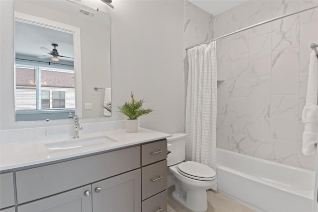 4510 Unity Cir Unit 258, Austin, TX 78731 - full bath with vanity, a ceiling fan, and shower / tub combo